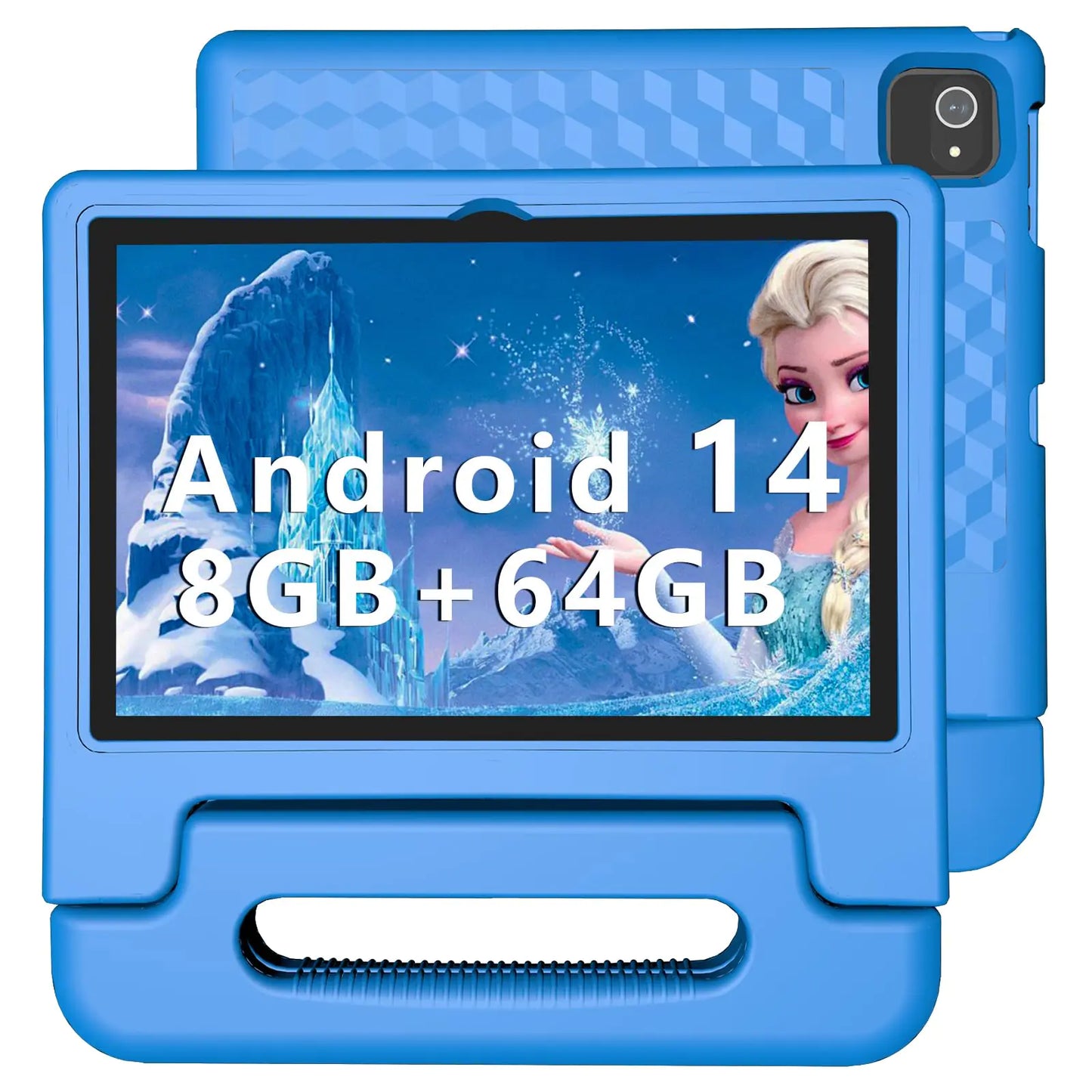 ITDULCET Kids Tablet 10 inch Android 14 Tablet for Kids 8GB RAM 64GB ROM Octa-Core Fast-Charging Battery Toddler Tablet with Shockproof Case Bluetooth WiFi Parental Control Dual Camera GPS
