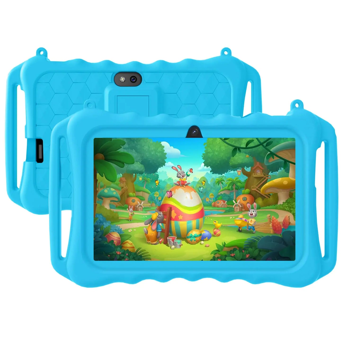 Kids Tablet 7 inch Android Tablet for Kids 6GB RAM 32GB ROM Toddler Tablet with WiFi Bluetooth Parental Control Dual Camera GPS Shockproof Case Kids App Pre-Installed (Light Blue)