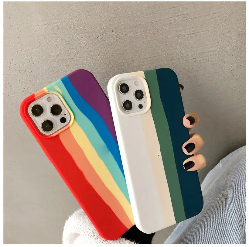 Creative Rainbow Liquid Silicone Phone Case